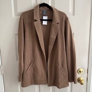Neutral Camel Color Knit Blazer with Pockets XXL NWT